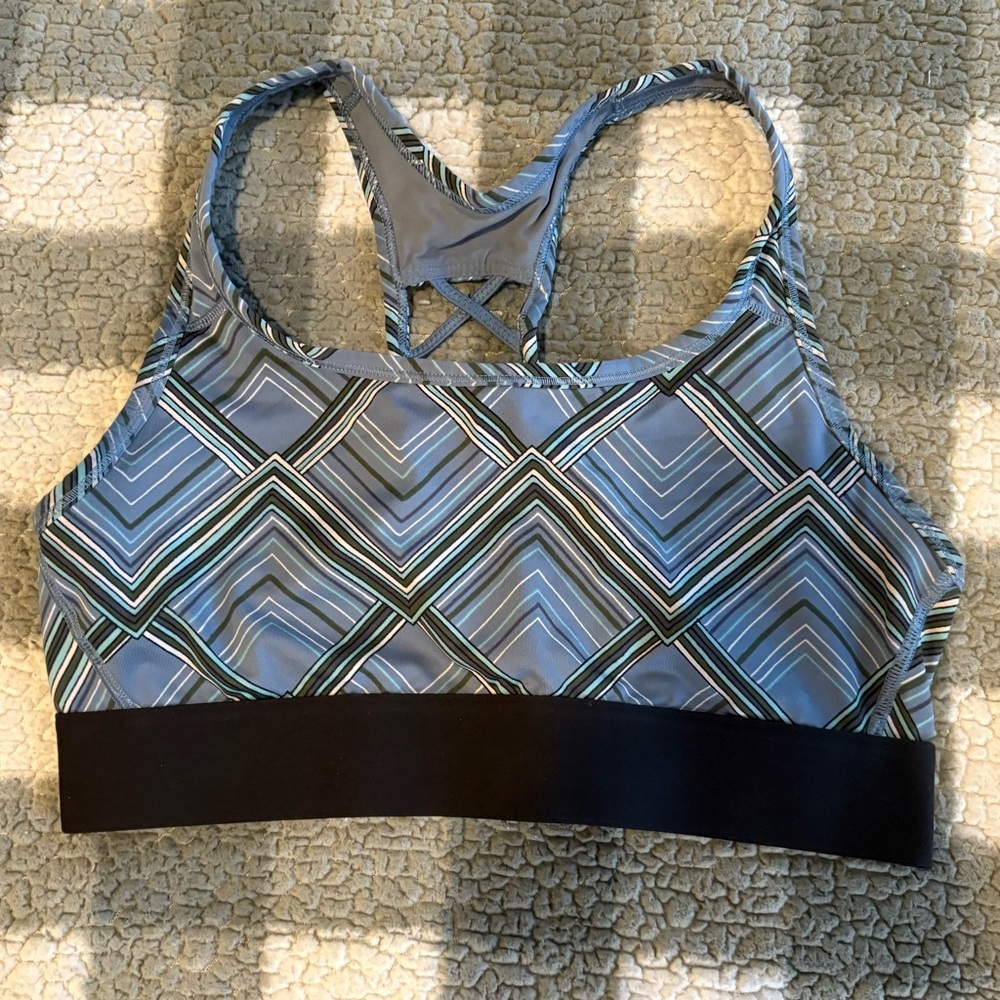 Geometric Patterned Sports Bra